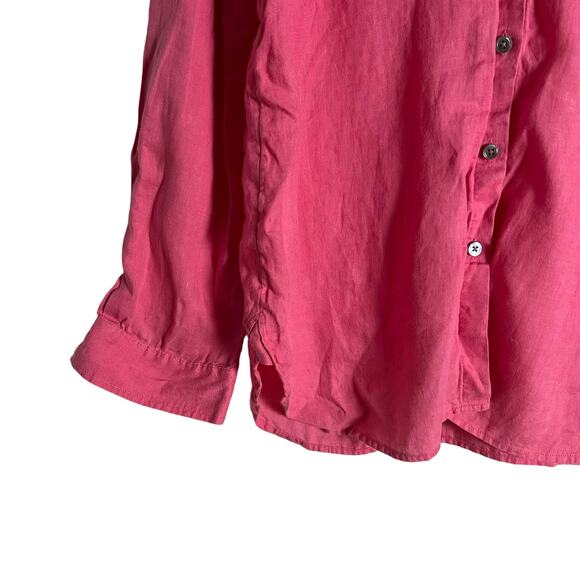 J. Jill Pink 100% Linen Long Sleeve Button Up Shirt Size XS - Picture 4 of 9